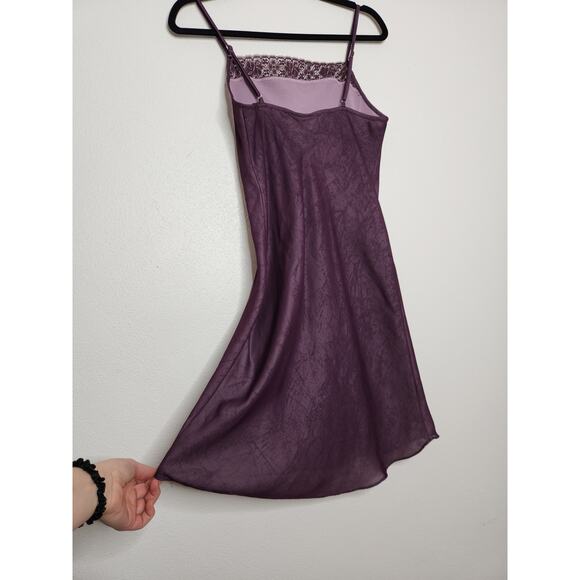 Vintage Slip Dress Lace Witchy Fairy Goth Whimsy Purple Small 90s Tank Cami - Picture 5 of 6